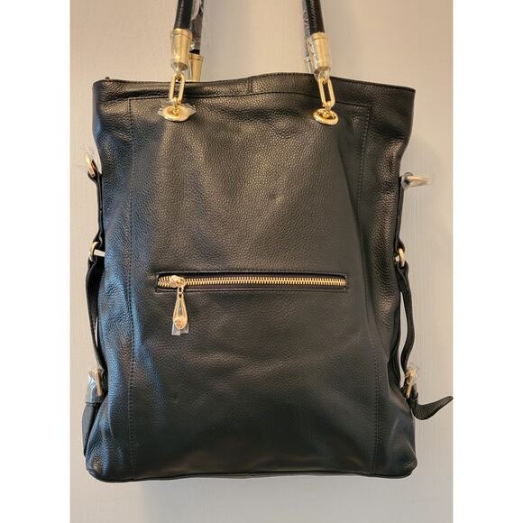 Kristen Bell for Erica Anenburg Large Black Leather Sutton Tote NWOT - Picture 13 of 16
